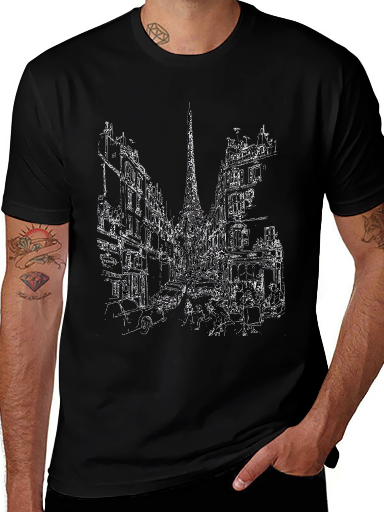 Black Cityscape Graphic Tee