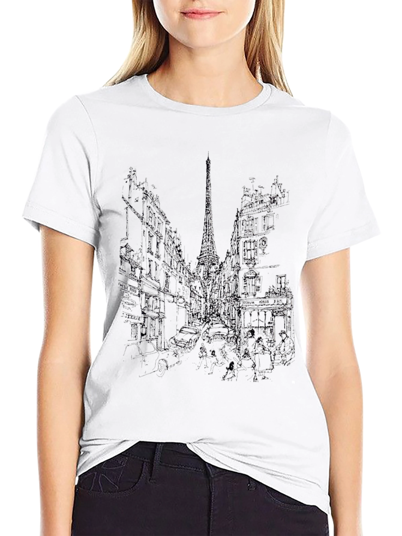 Black Cityscape Graphic Tee