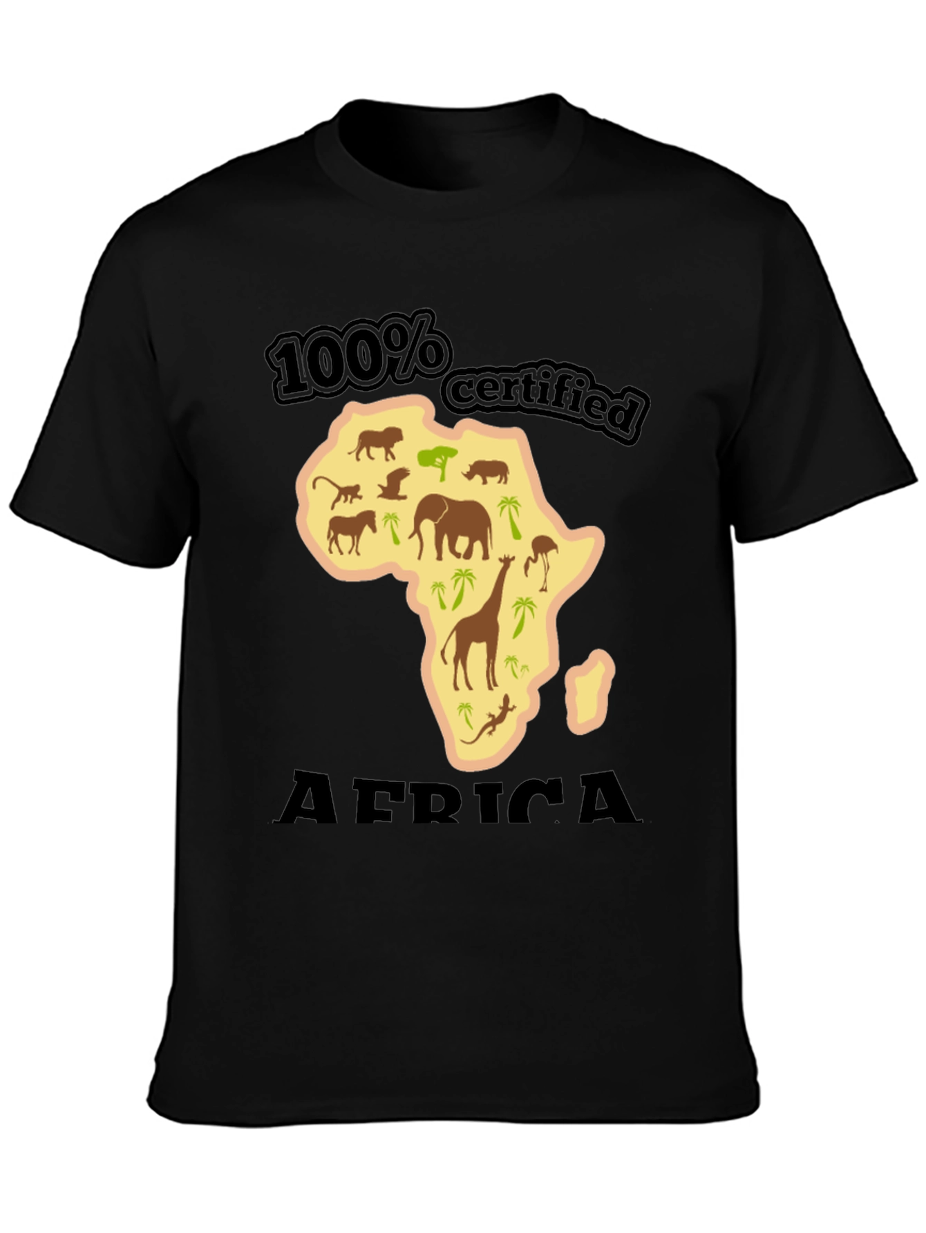 100% Certified Africa Graphic Tee - Black