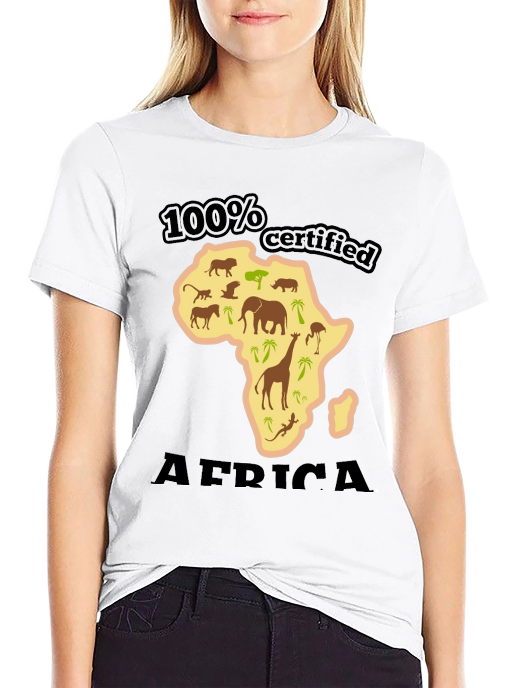 100% Certified Africa Graphic Tee - Black