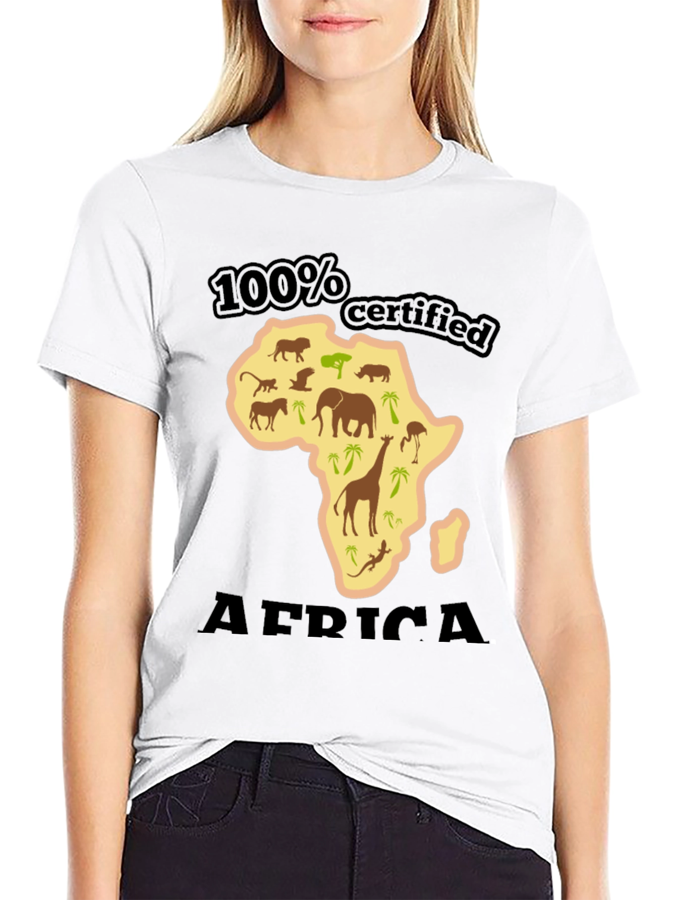 100% Certified Africa Graphic Tee - Black