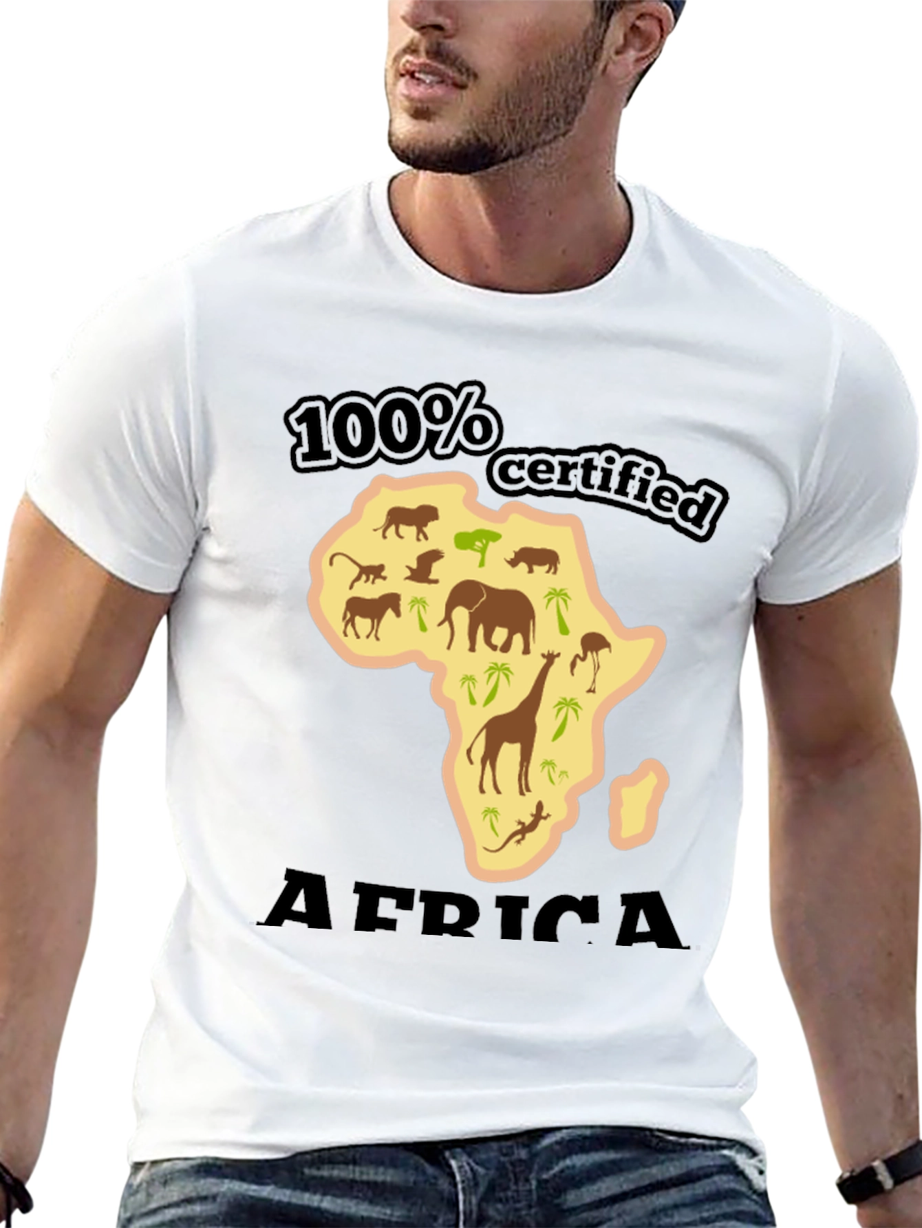 100% Certified Africa Graphic Tee - Black