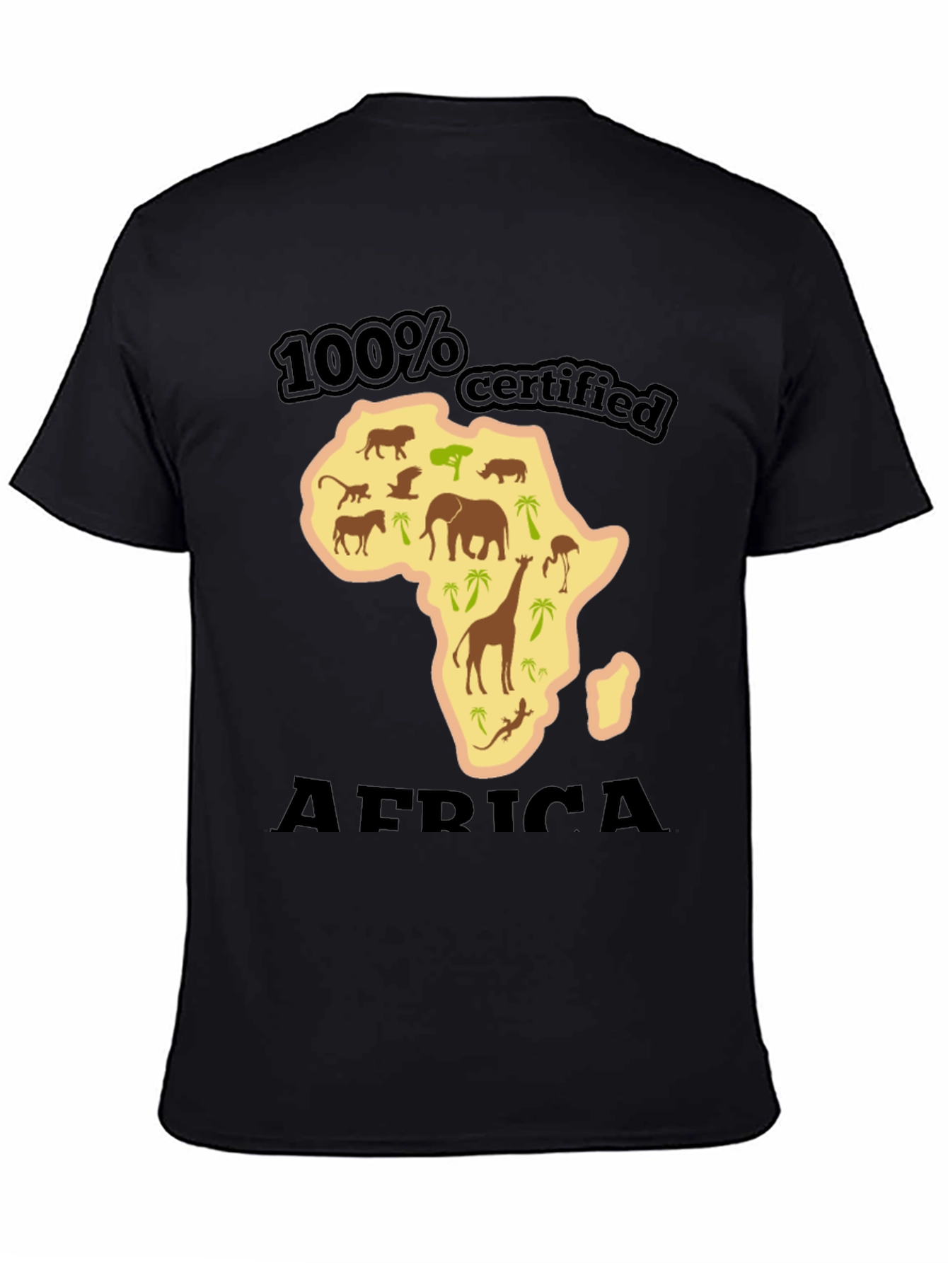 100% Certified Africa Graphic Tee - Black