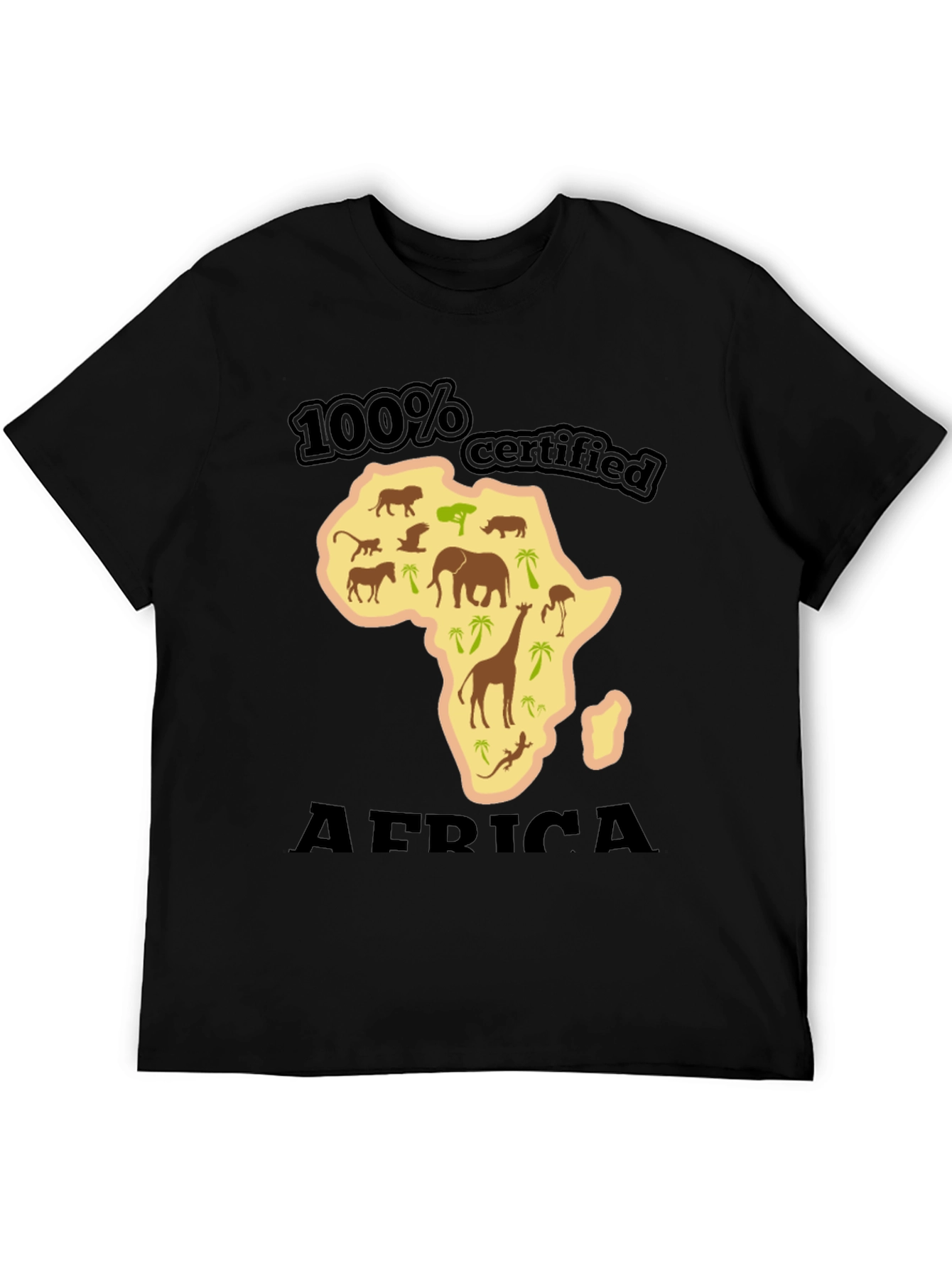 100% Certified Africa Graphic Tee - Black