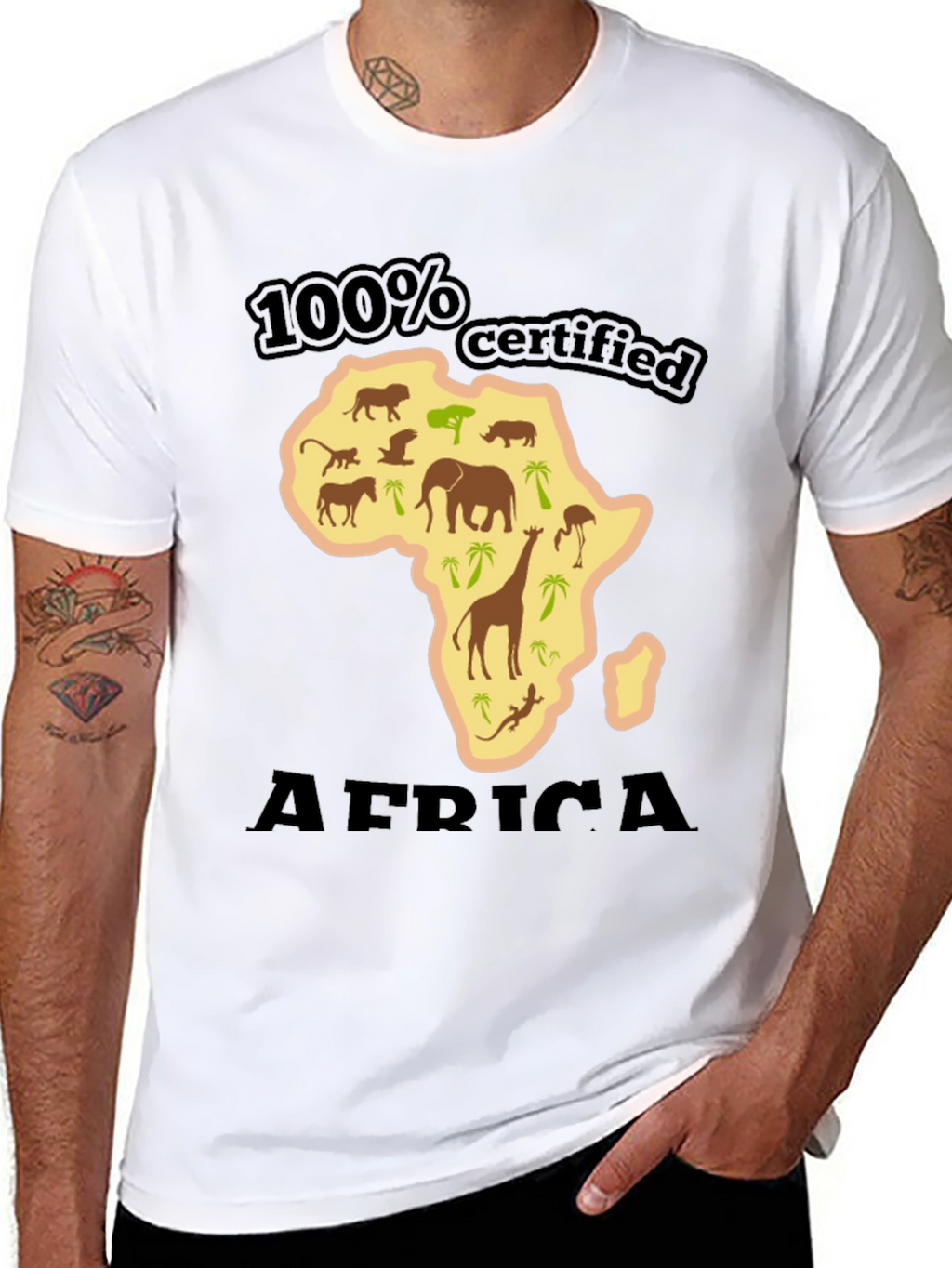 100% Certified Africa Graphic Tee - Black