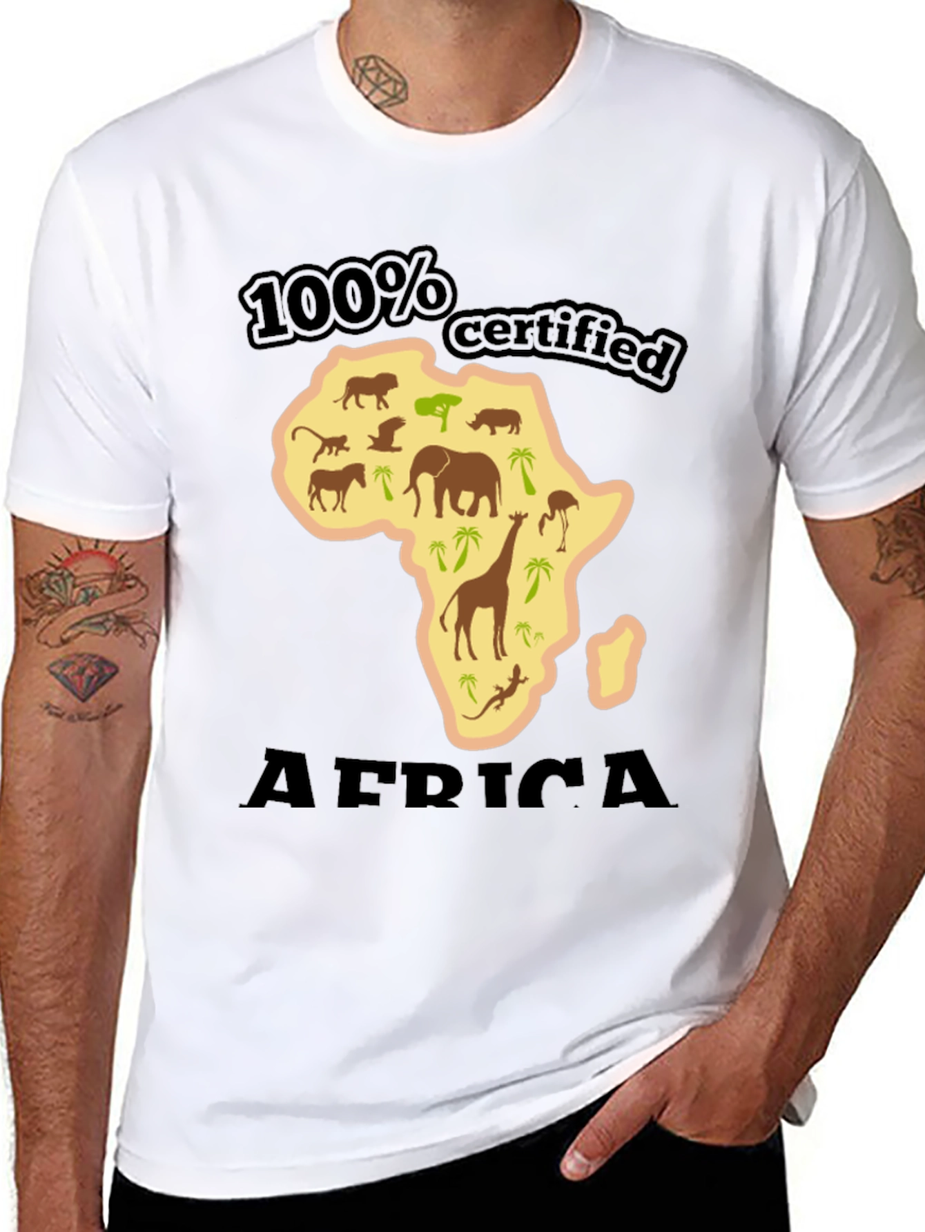 100% Certified Africa Graphic Tee - Black