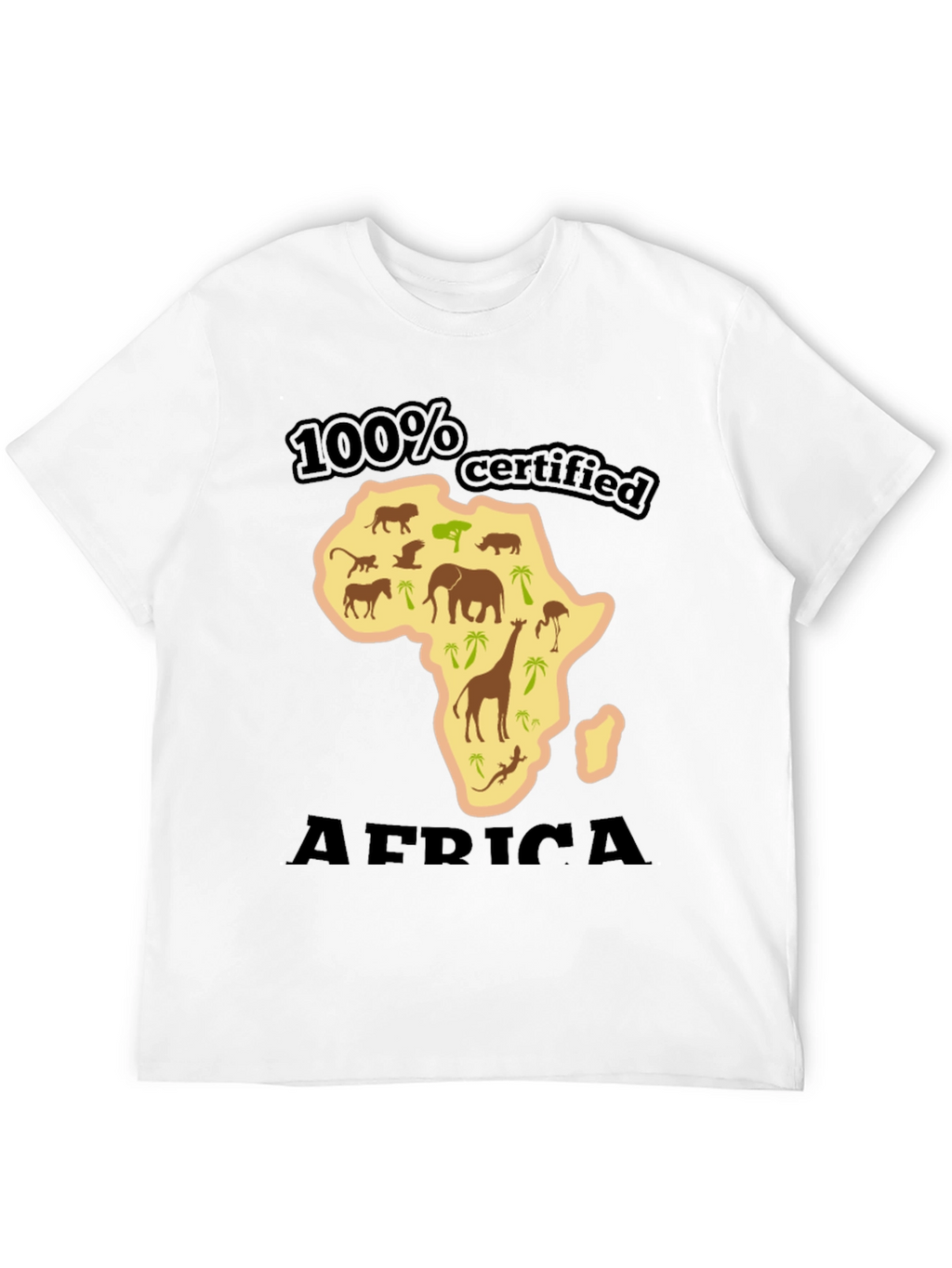 100% Certified Africa Graphic Tee - Black