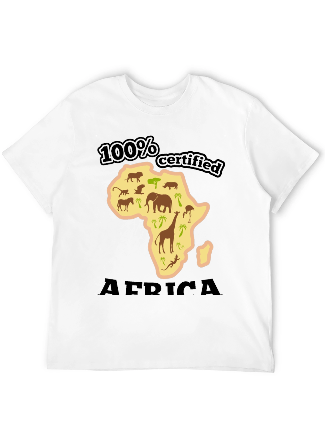 100% Certified Africa Graphic Tee - Black