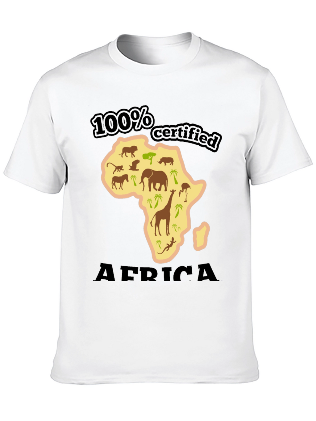 100% Certified Africa Graphic Tee - Black