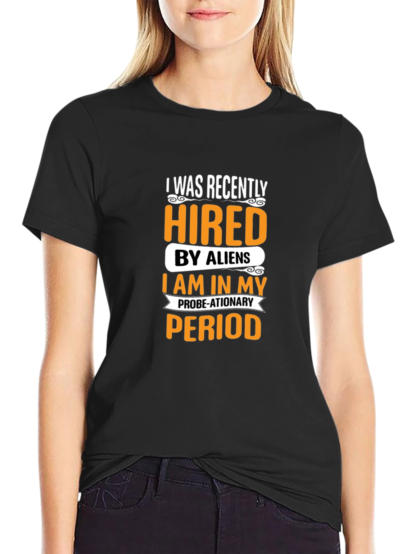 Hired by Aliens Graphic Tee - Black Cotton T-Shirt
