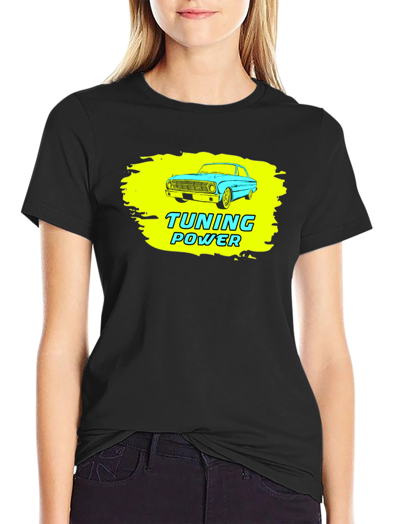 Tuning Power Car Graphic Black T-Shirt