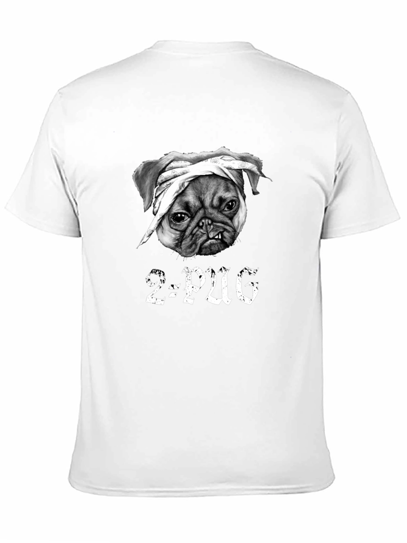 2-Pug Graphic T-Shirt - Black Cotton Tee