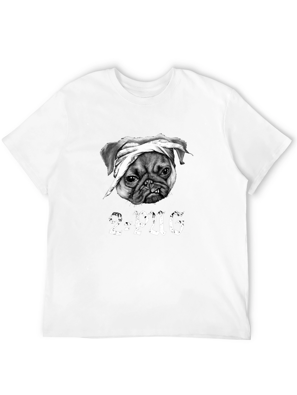 2-Pug Graphic T-Shirt - Black Cotton Tee