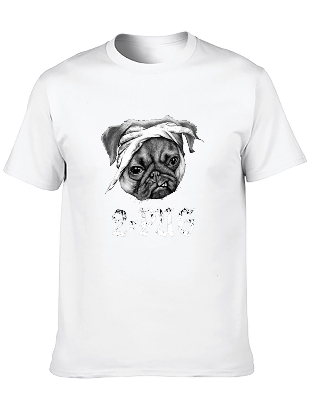 2-Pug Graphic T-Shirt - Black Cotton Tee