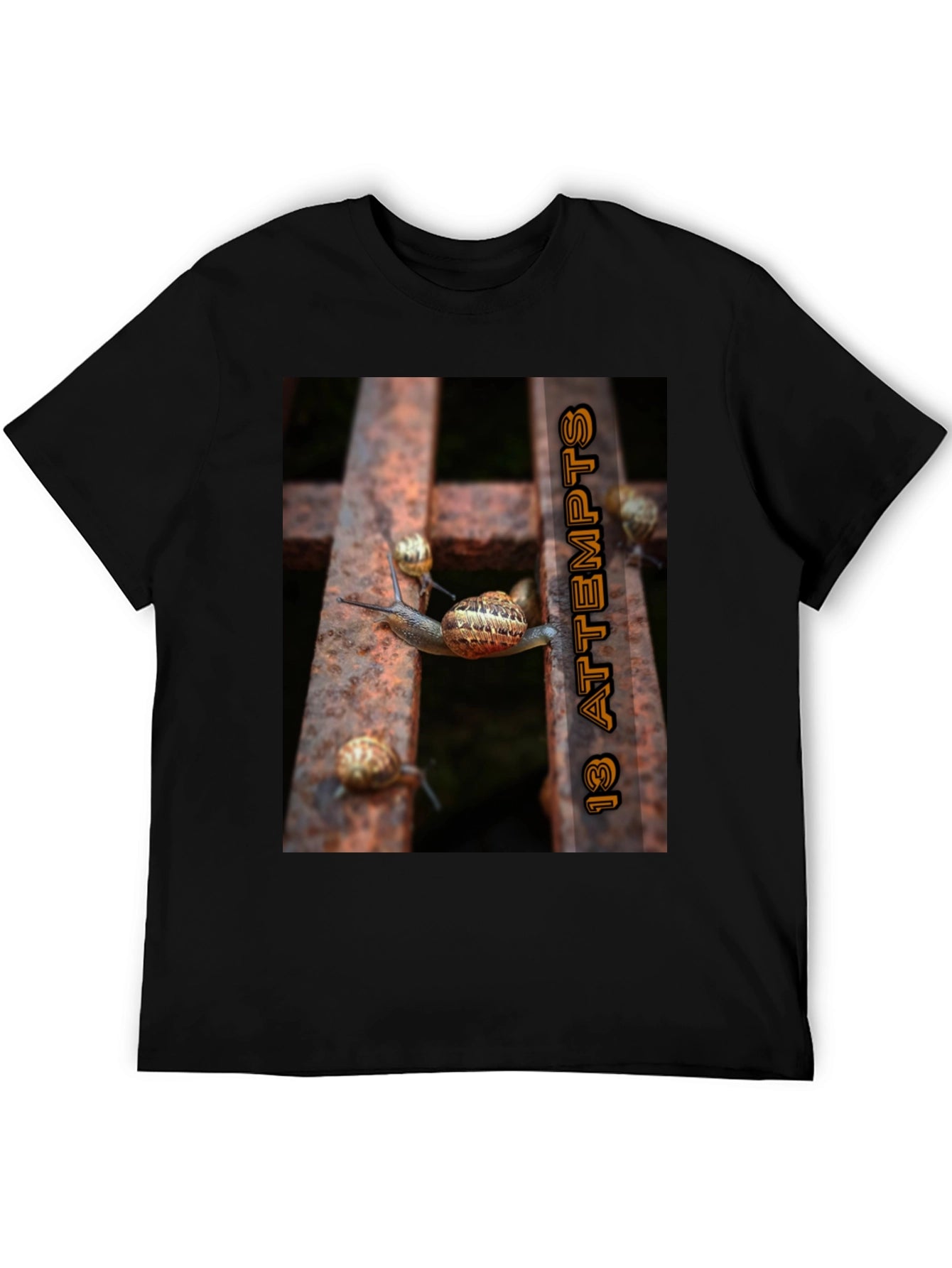 13 Attempts Snail Graphic Tee - Unique Design