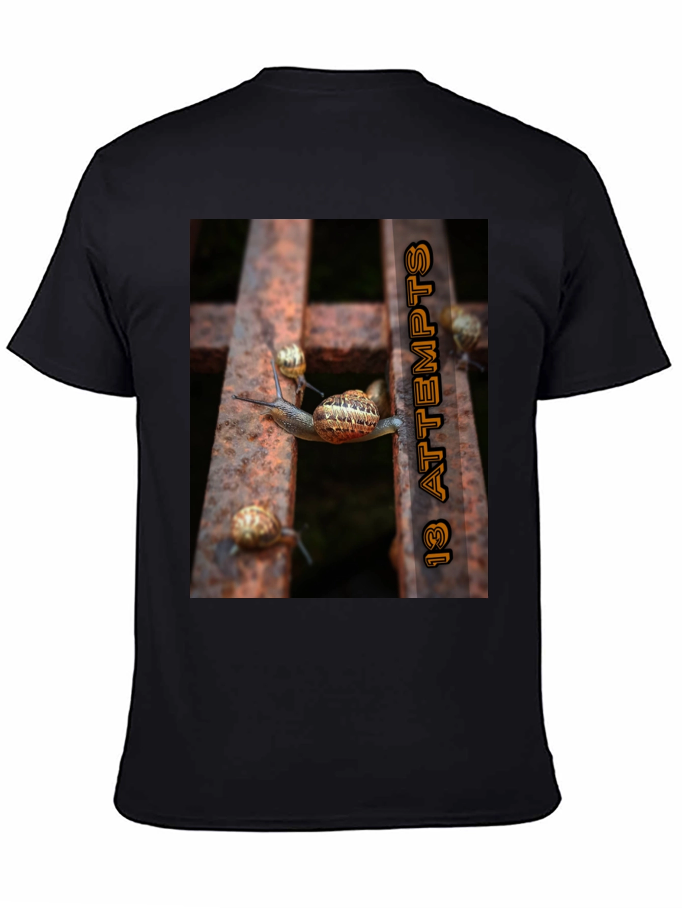13 Attempts Snail Graphic Tee - Unique Design