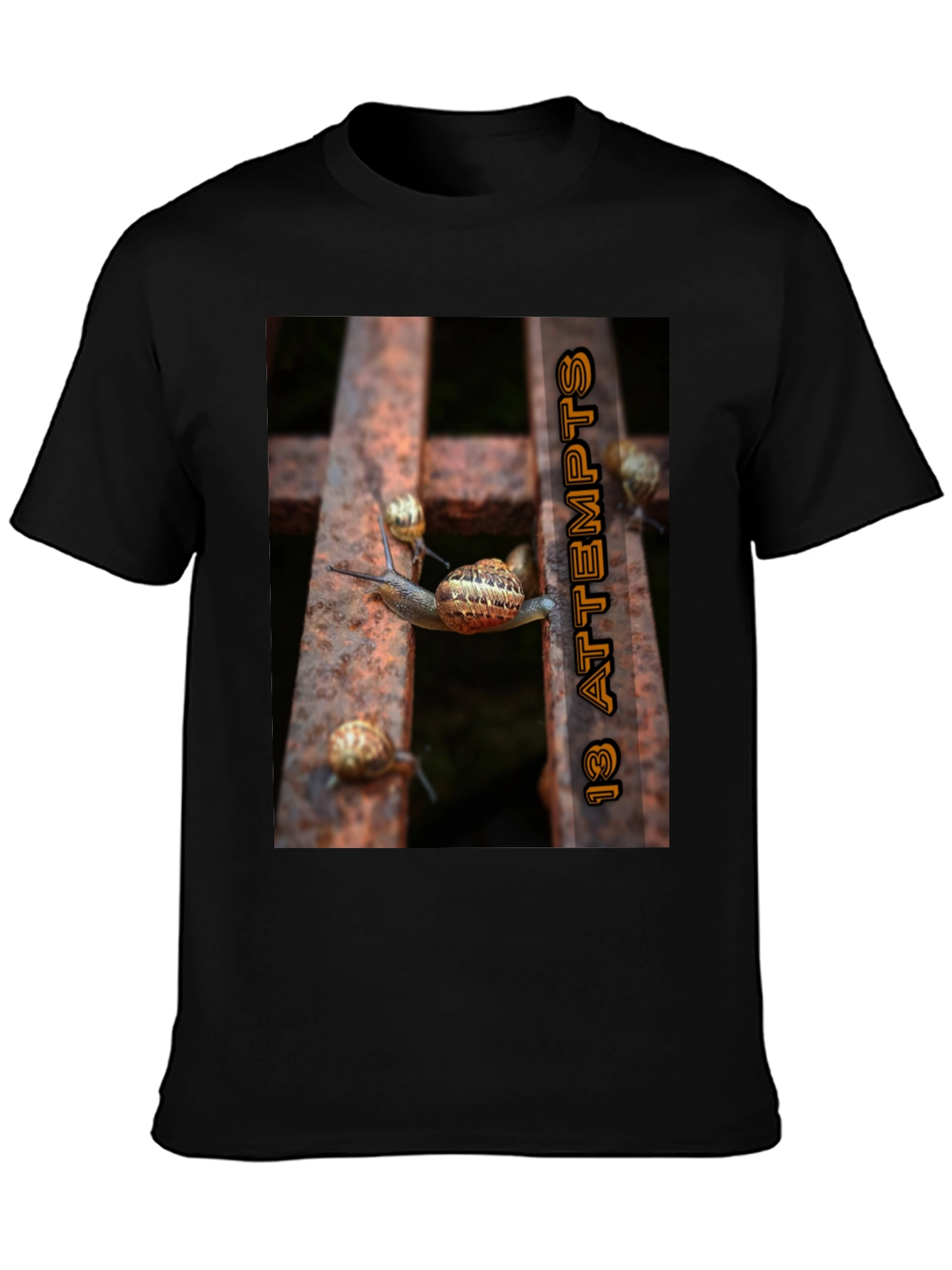 13 Attempts Snail Graphic Tee - Unique Design