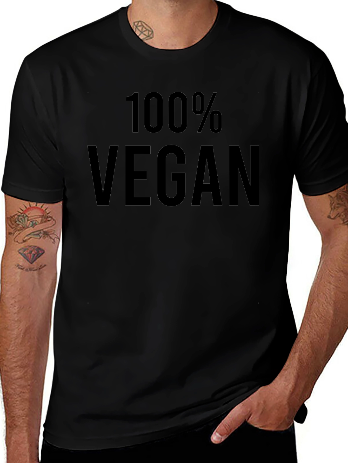 100% Vegan Black T-Shirt - Ethical Fashion Statement