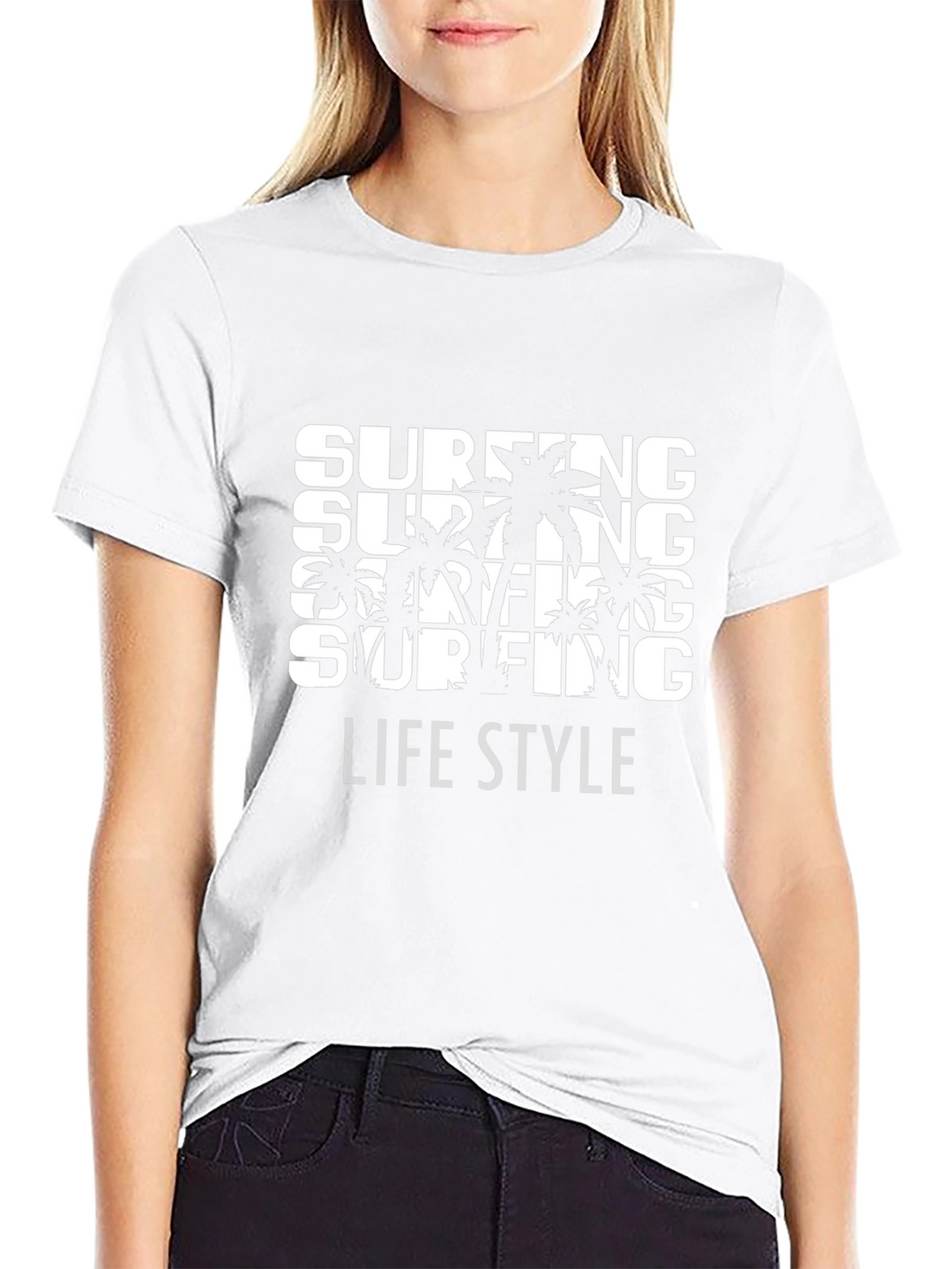 Surfing Lifestyle Graphic Tee - Black