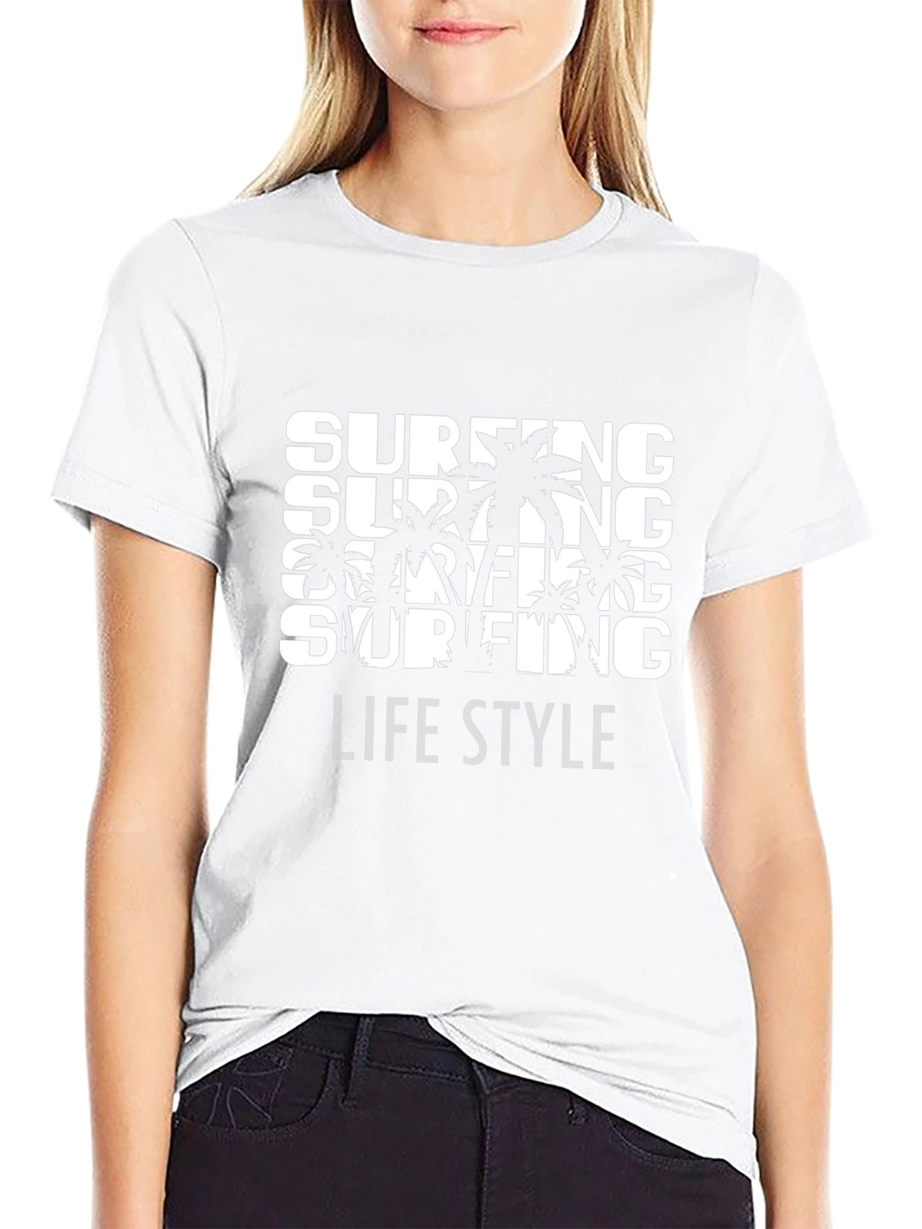 Surfing Lifestyle Graphic Tee - Black
