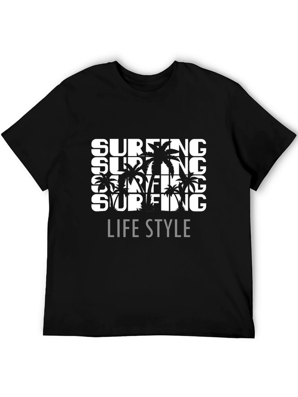 Surfing Lifestyle Graphic Tee - Black