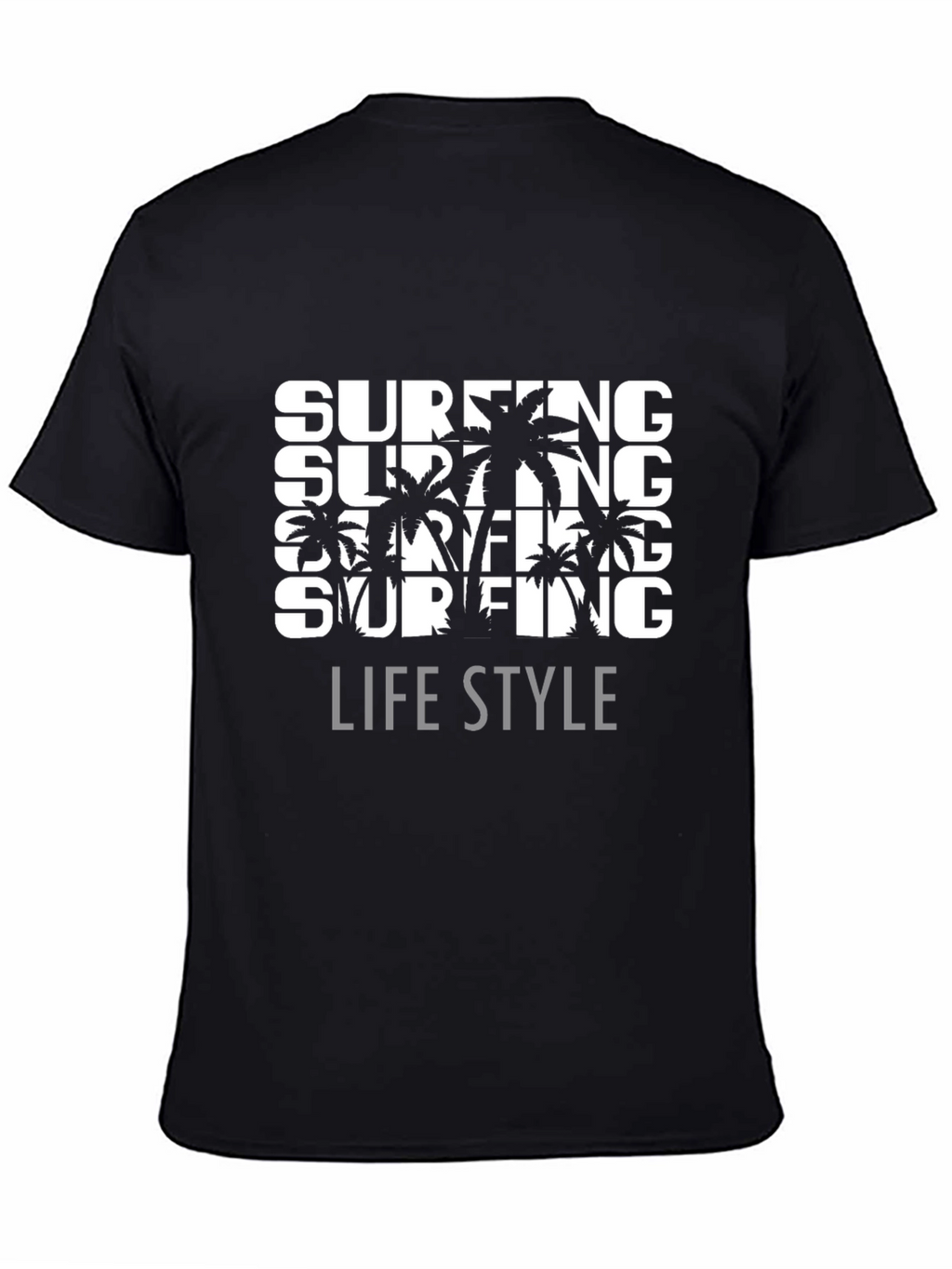 Surfing Lifestyle Graphic Tee - Black