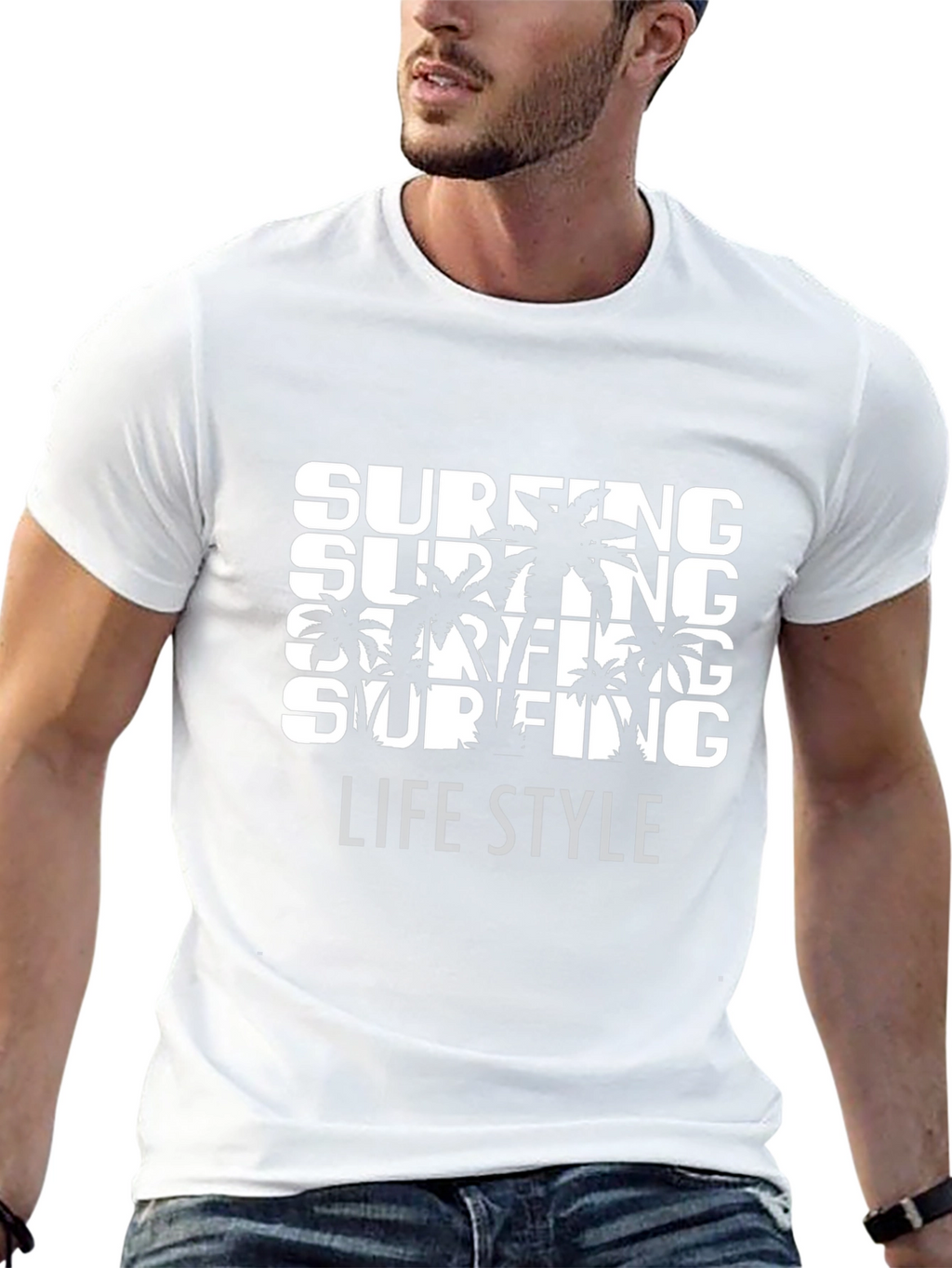 Surfing Lifestyle Graphic Tee - Black