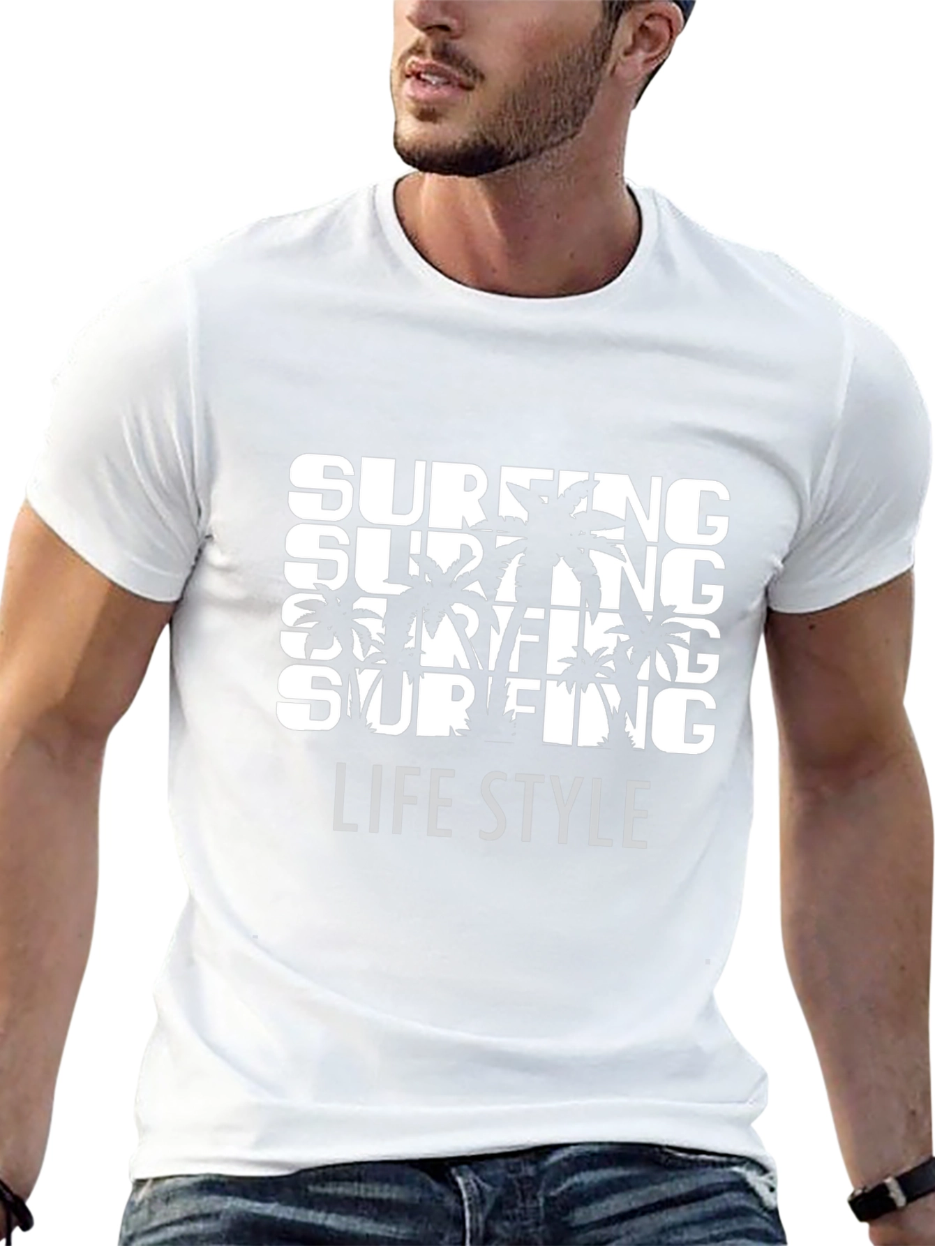 Surfing Lifestyle Graphic Tee - Black