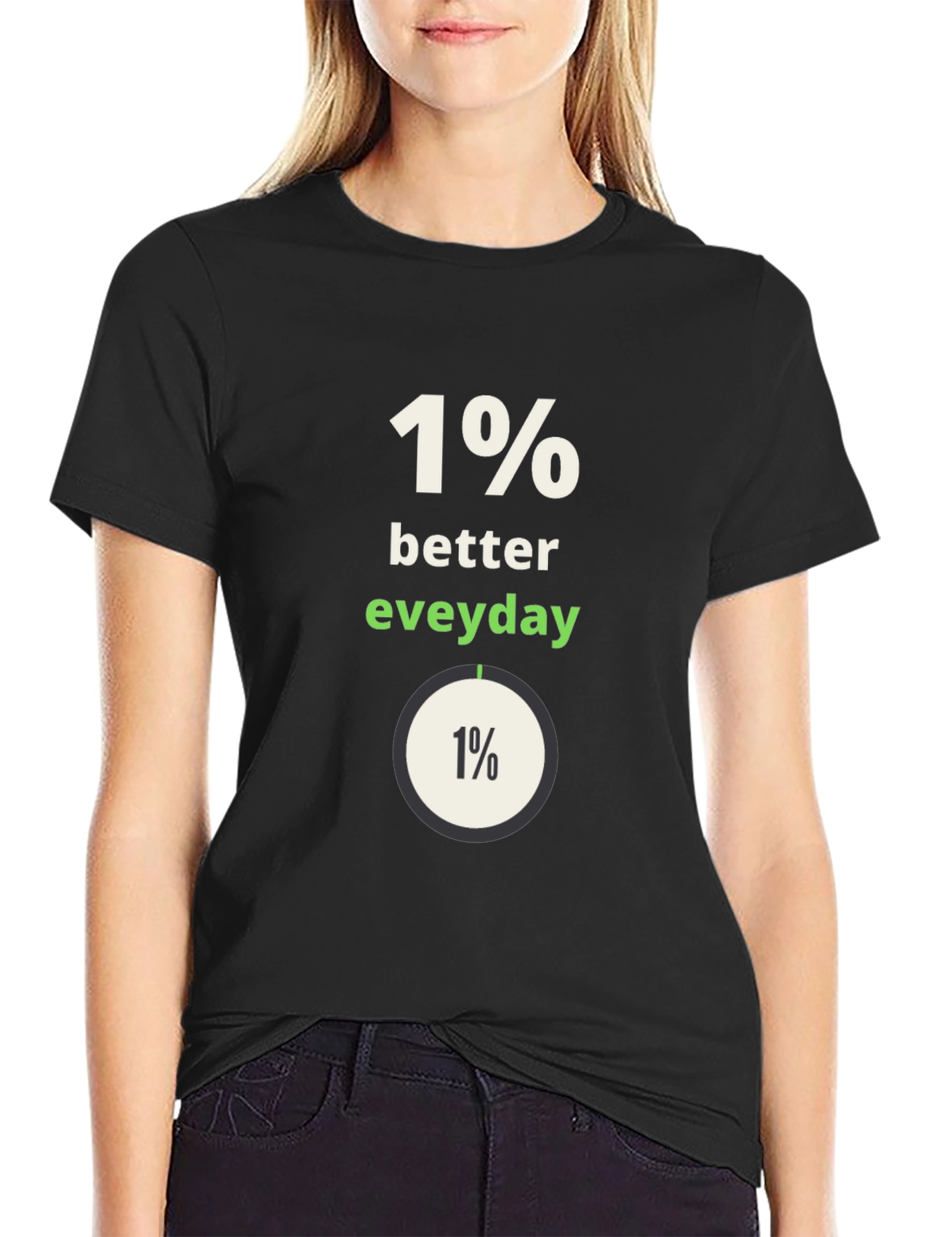 1% Better Everyday Graphic Tee - Black