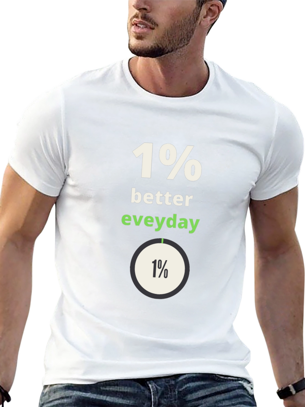 1% Better Everyday Graphic Tee - Black