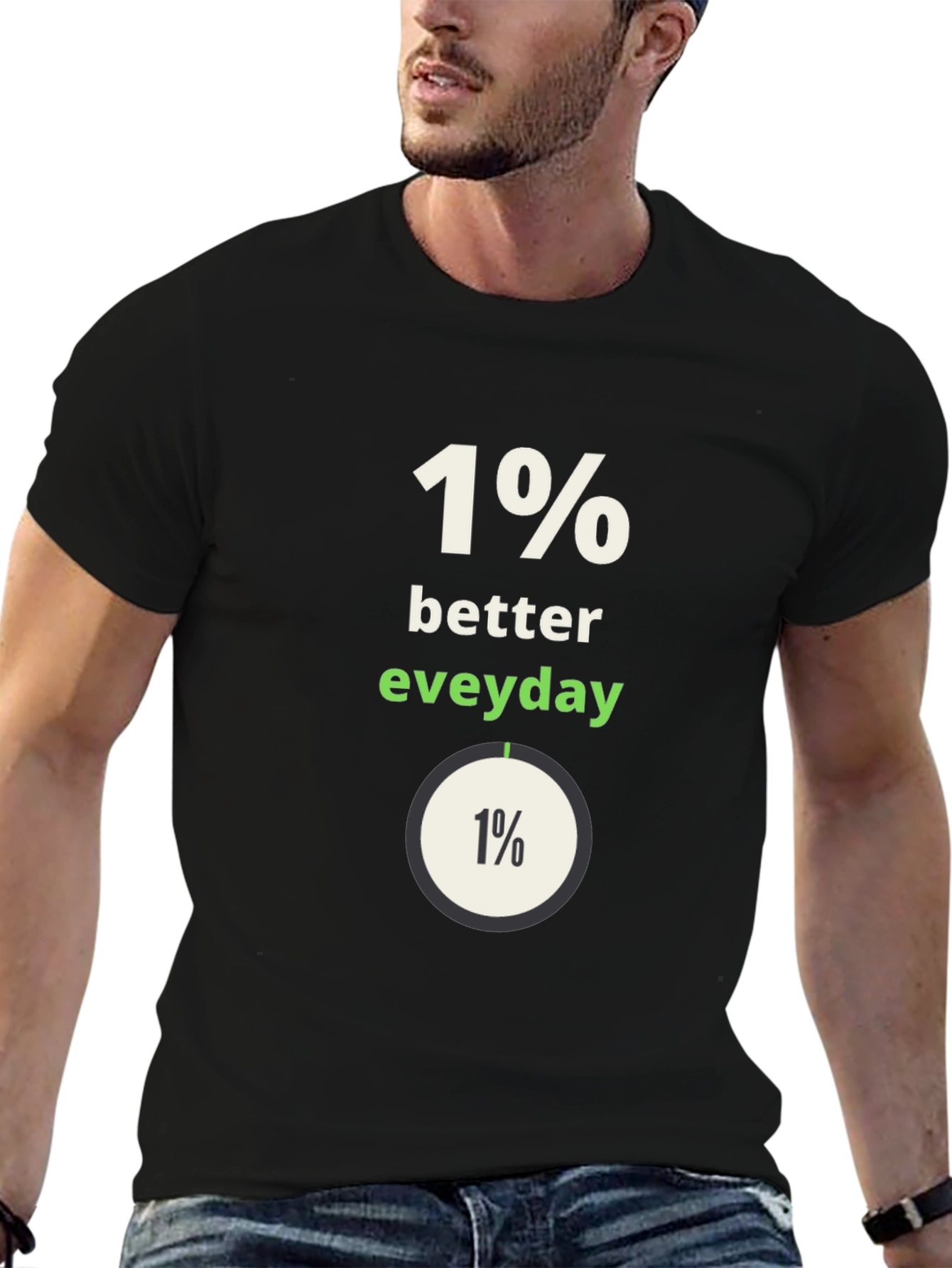 1% Better Everyday Graphic Tee - Black