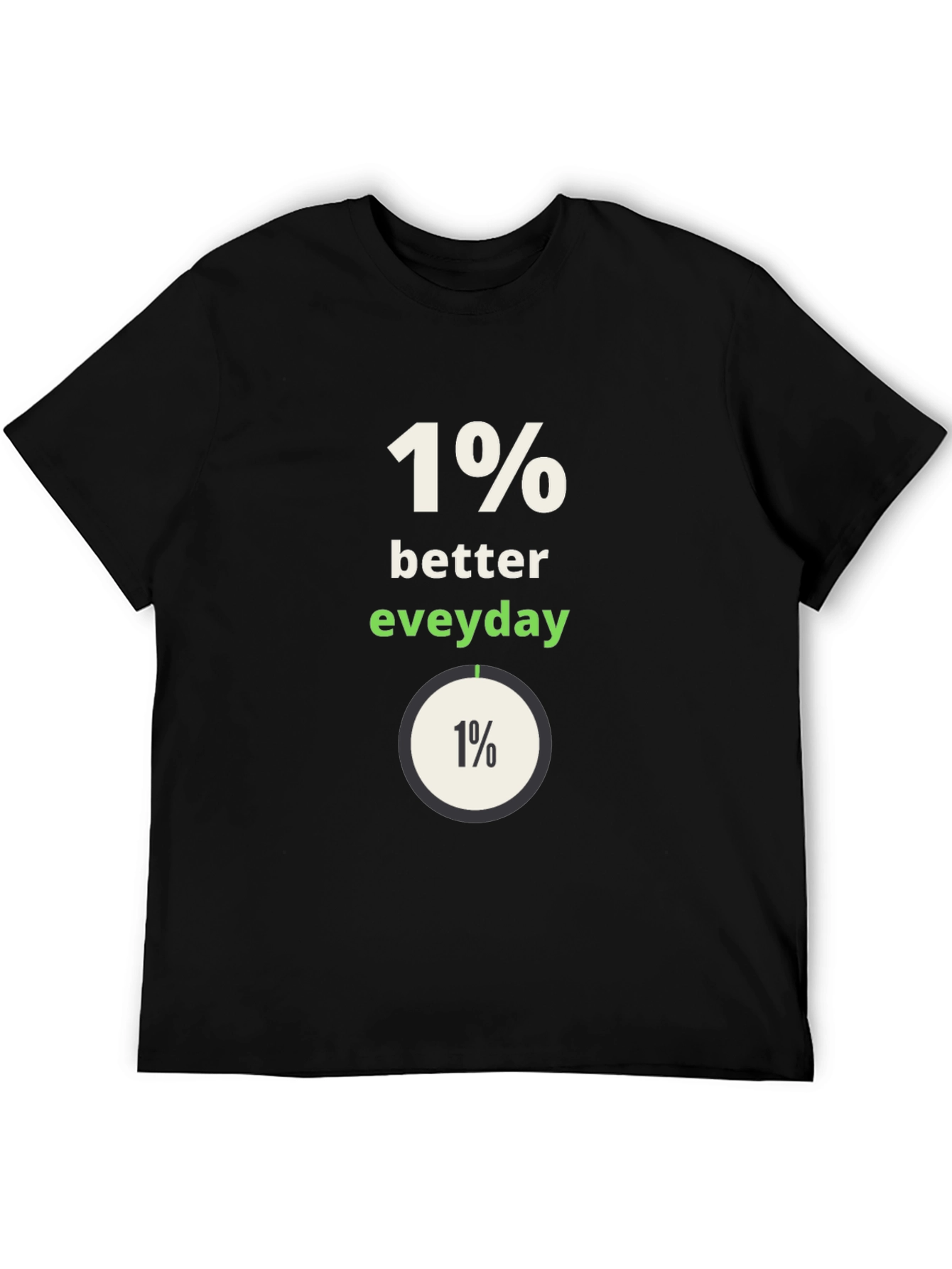 1% Better Everyday Graphic Tee - Black