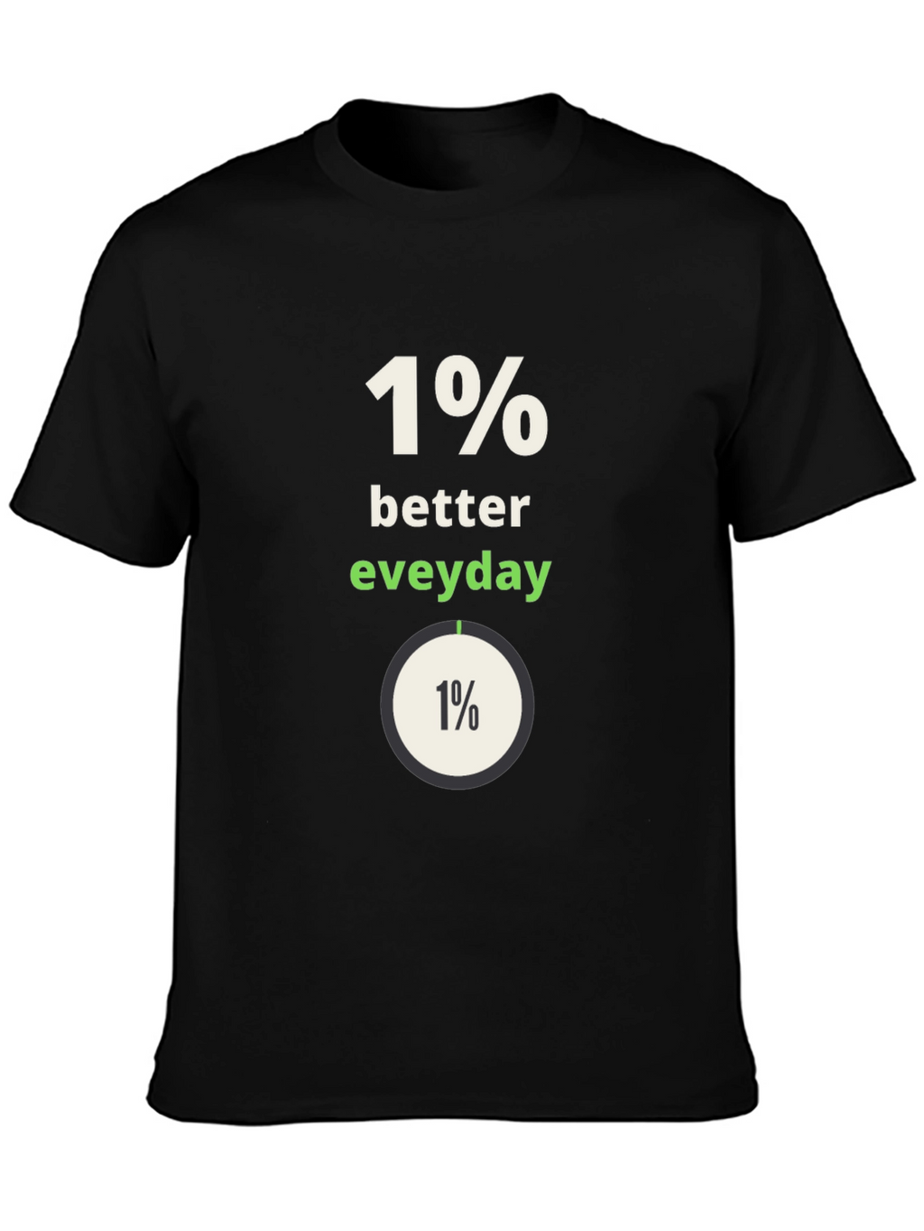 1% Better Everyday Graphic Tee - Black