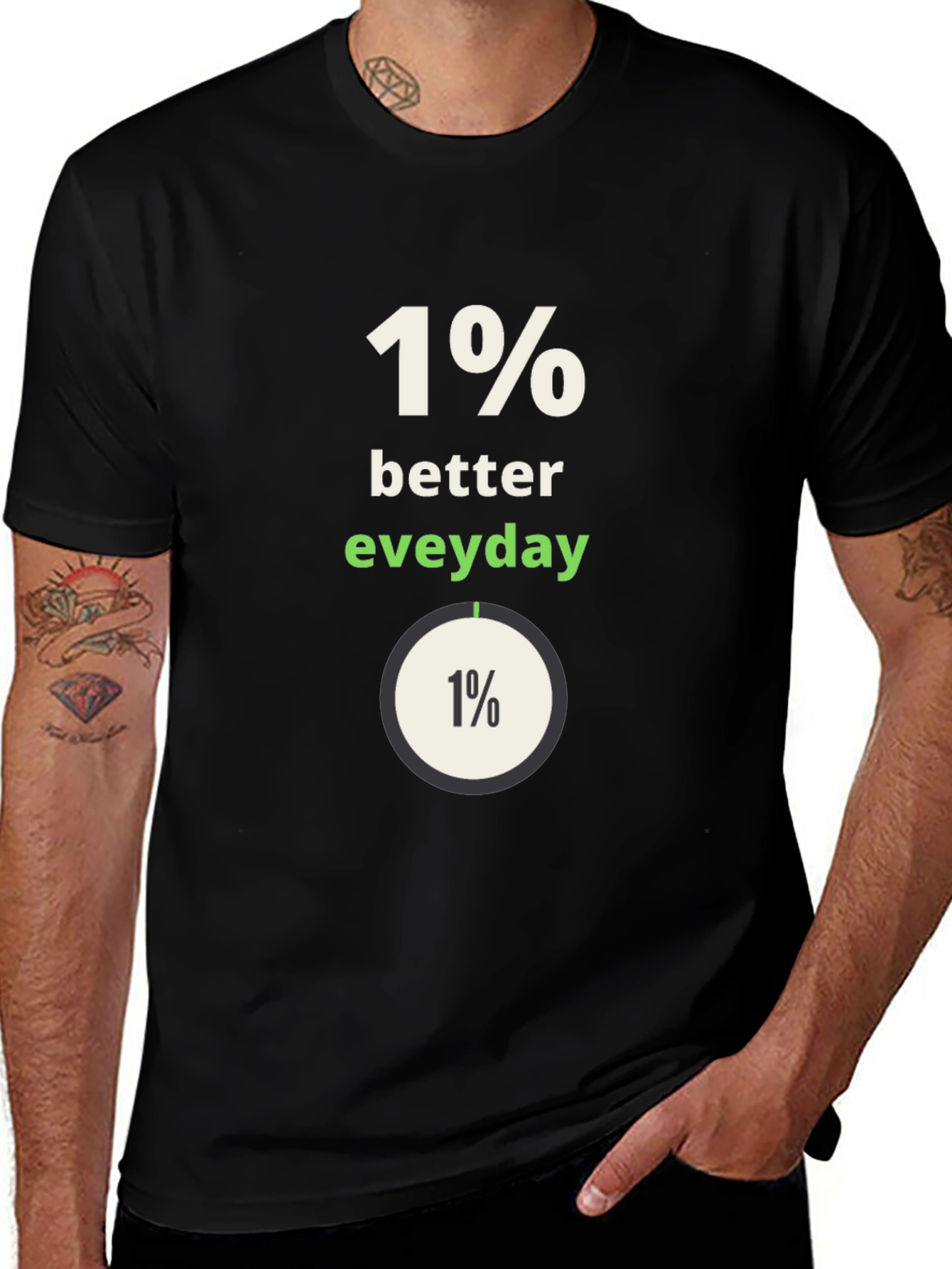 1% Better Everyday Graphic Tee - Black
