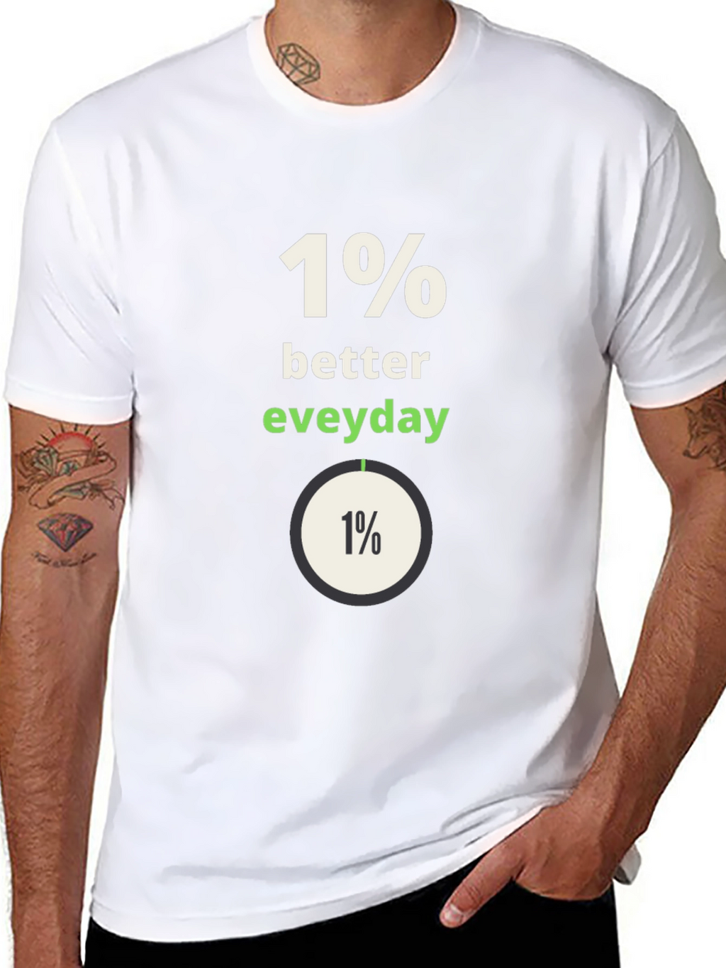 1% Better Everyday Graphic Tee - Black