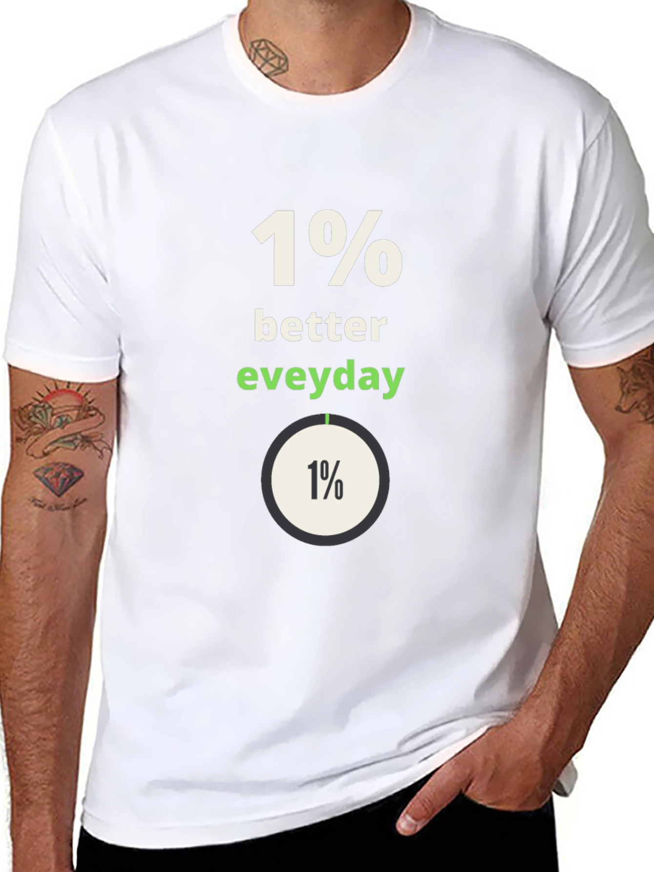 1% Better Everyday Graphic Tee - Black