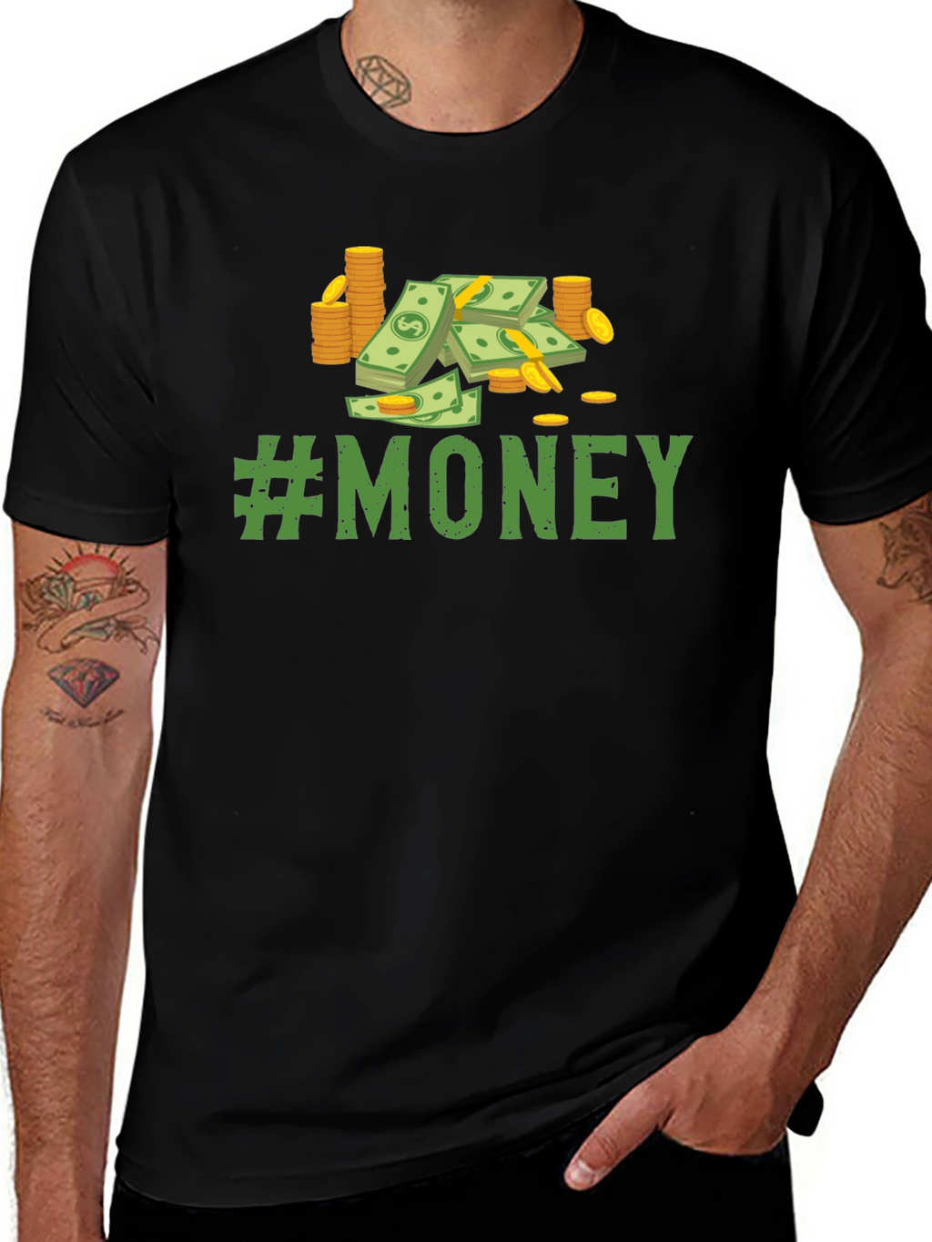 #Money T-Shirt - Black Cotton Tee