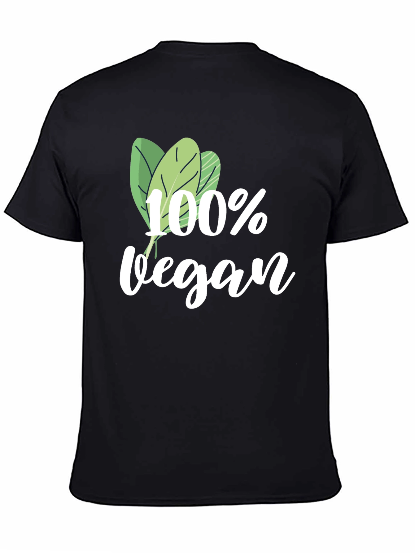 100% Vegan Graphic Tee - Black Cotton T-Shirt