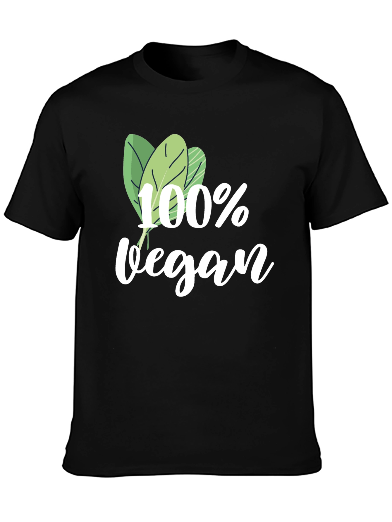 100% Vegan Graphic Tee - Black Cotton T-Shirt