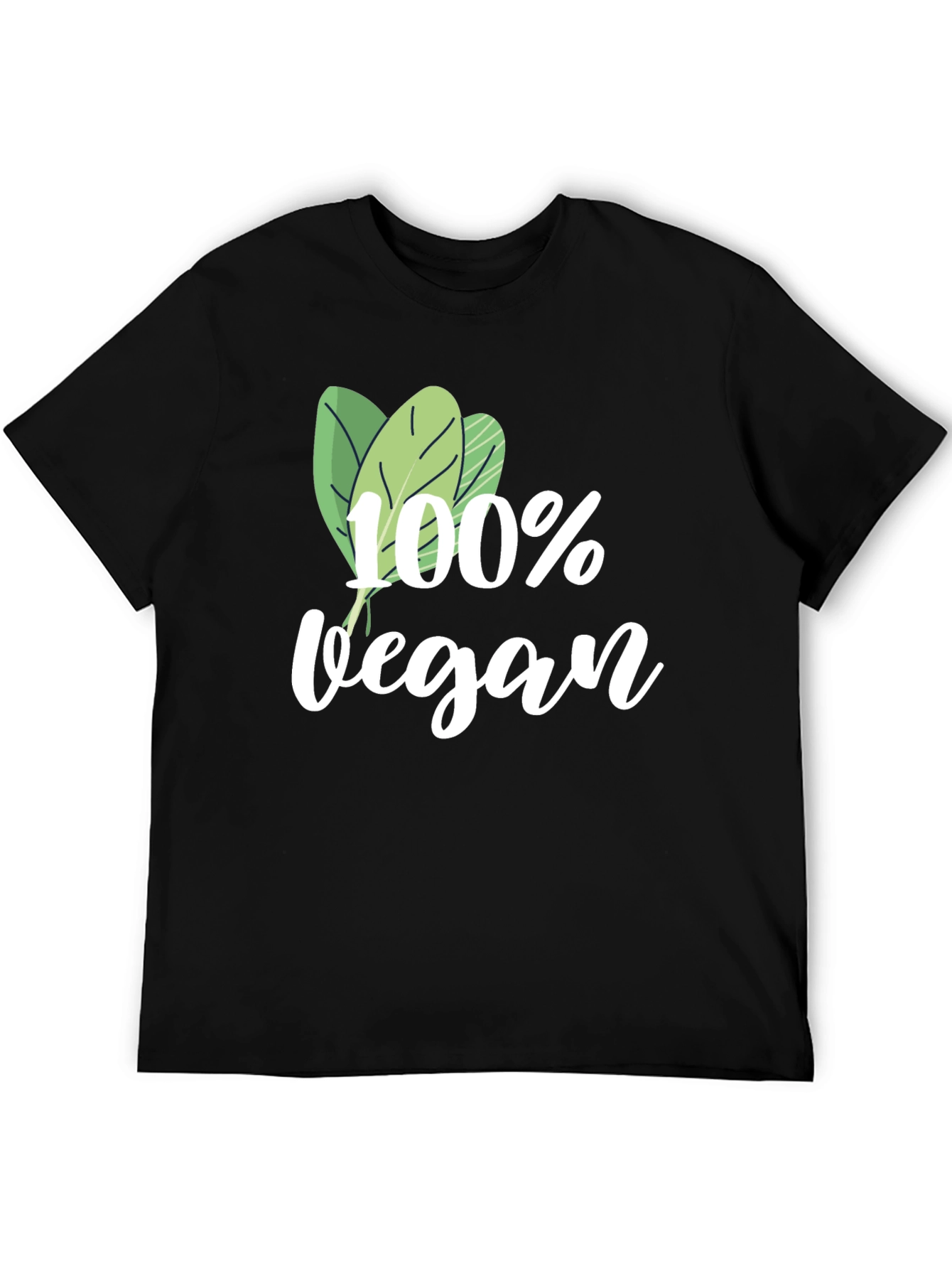 100% Vegan Graphic Tee - Black Cotton T-Shirt